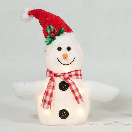 3-Piece Plush Snowman Family Sculpture Set
